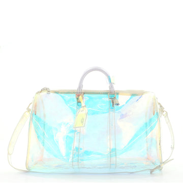 Louis Vuitton Keepall Bandouliere Bag Limited Edition Monogram Prism PVC 50