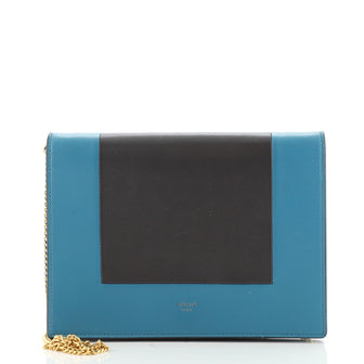 Celine Frame Evening Clutch on Chain Leather