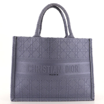 Christian Dior Book Tote Cannage Embroidered Canvas Small