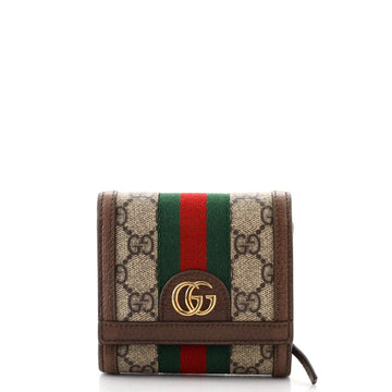 Gucci Ophidia Trifold Wallet GG Coated Canvas Compact