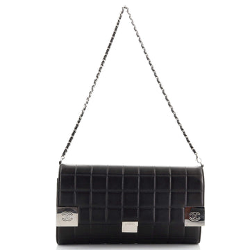 Chanel Chocolate Bar Chain Clutch Quilted Lambskin Medium