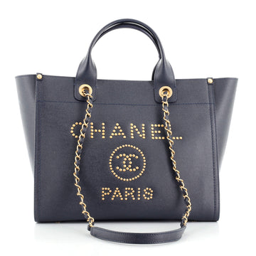 Chanel Deauville Tote Studded Caviar Small
