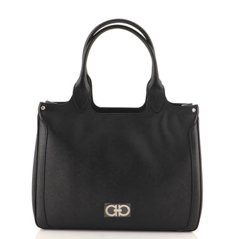Salvatore Ferragamo Gancini Tote Saffiano Leather Medium
