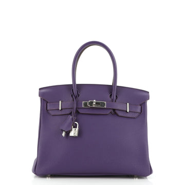 Hermes Birkin Handbag Purple Togo with Palladium Hardware 30