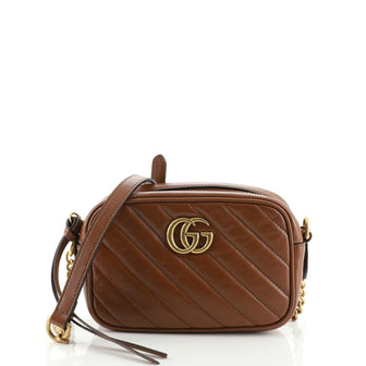 Gucci GG Marmont Shoulder Bag Diagonal Quilted Leather Mini