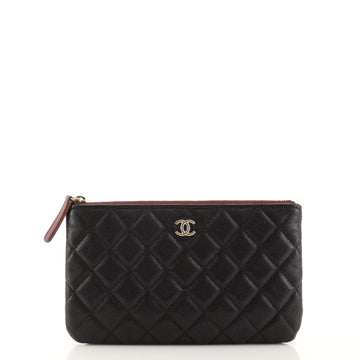 Chanel Classic O Case Pouch Quilted Caviar Small