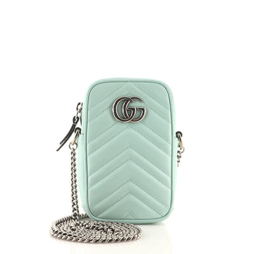 Gucci GG Marmont Vertical Phone Crossbody Bag Matelasse Leather Mini