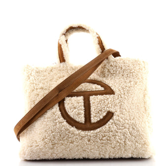 Telfar UGG Reverse Shopping Tote Shearling and Suede Medium