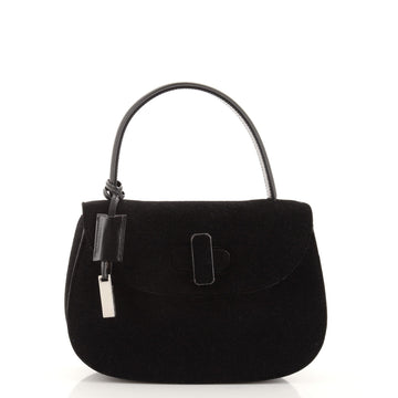 Gucci Vintage Top Handle Flap Bag Felt Small