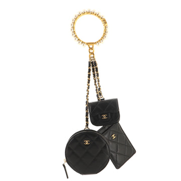 Chanel Pearl Crown Handle Multi-Pouches Quilted Lambskin