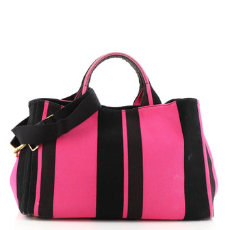 Prada Canapa Tote Printed Canvas Large