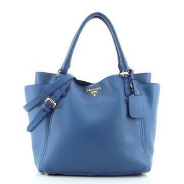 Prada Side Pocket Convertible Tote Vitello Daino Large