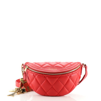 Balenciaga Souvenir Belt Bag Quilted Leather XXS