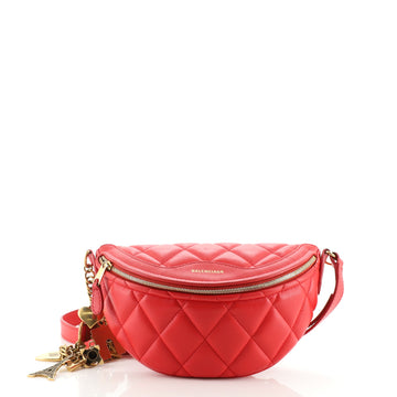 Balenciaga Souvenir Belt Bag Quilted Leather XXS