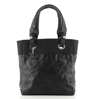 Chanel Biarritz Tote Quilted Coated Canvas Small
