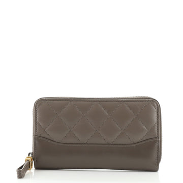 Chanel Gabrielle Zip Around Wallet Quilted Aged Calfskin Small
