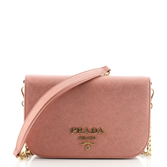 Prada Convertible Flap Clutch Saffiano Leather Small