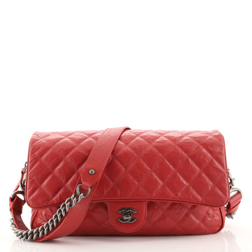 Chanel Casual Rock Airlines Flap Bag Quilted Crumpled Calfskin Medium