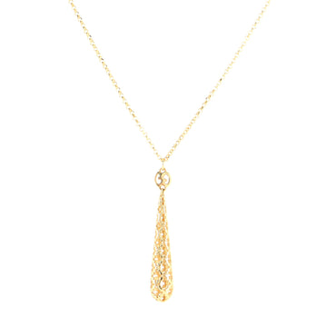 Gucci Diamantissima Teardrop Pendant Necklace 18K Yellow Gold Small