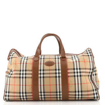 Burberry Vintage Duffle Bag Horseferry Check Canvas Large