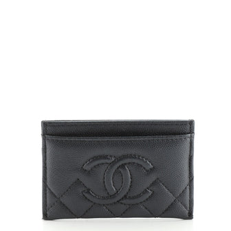 Chanel CC Card Holder Quilted Caviar