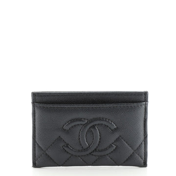 Chanel CC Card Holder Quilted Caviar