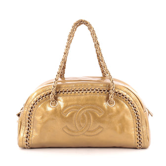 Chanel Luxe Ligne Bowler Bag Patent Medium