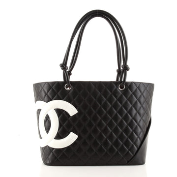 Chanel Cambon Tote Quilted Leather Large