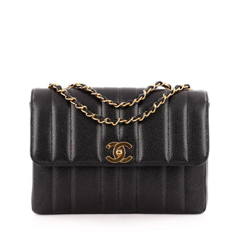 Chanel Vintage CC Chain Flap Bag Vertical Quilt Caviar Medium