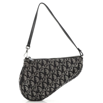 Christian Dior Vintage Saddle Bag Diorissimo Canvas Mini