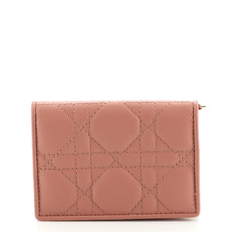 Christian Dior Lady Dior Flap Card Case Cannage Quilt Lambskin