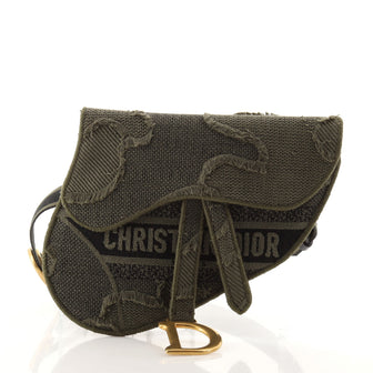 Christian Dior Saddle Belt Bag Camouflage Embroidered Canvas
