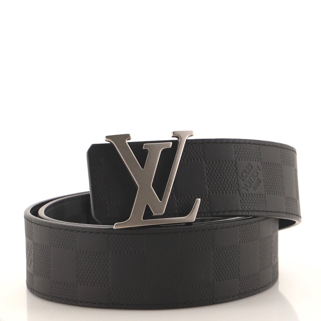 Louis Vuitton Black Damier Coated Canvas Graphite Initials Belt