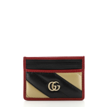 Gucci GG Marmont Card Holder Diagonal Quilted Leather