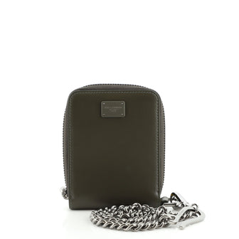 Dolce & Gabbana Logo Chain Strap Wallet Leather Compact
