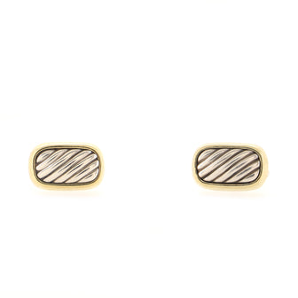 David Yurman Cable Cufflinks Sterling Silver with 14K Yellow Gold