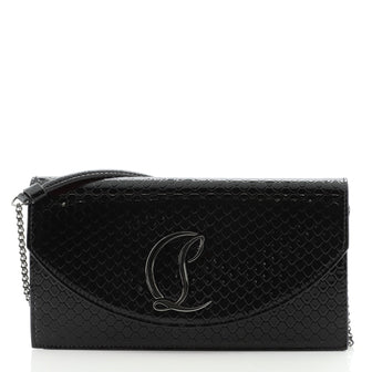Christian Louboutin Loubi54 Bird Crossbody Bag Python Embossed Patent