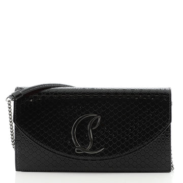 Christian Louboutin Loubi54 Bird Crossbody Bag Python Embossed Patent