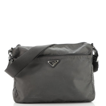 Prada Front Zip Messenger Bag Tessuto Medium