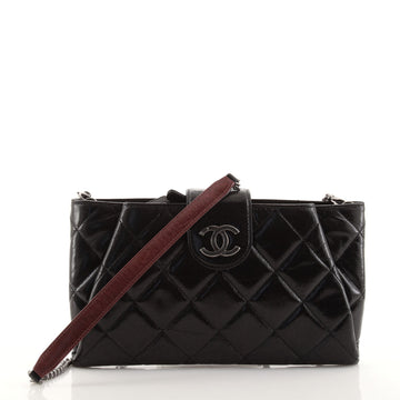 Chanel Coco Pleats Clutch Quilted Glazed Calfskin