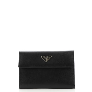 Prada Trifold Flap Wallet Saffiano Leather Small
