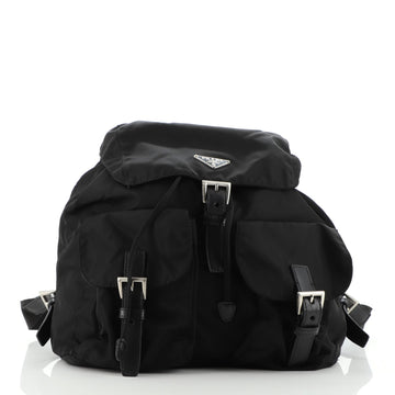 Prada Double Front Pocket Backpack Tessuto Small