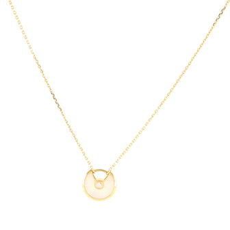 Cartier Amulette de Cartier Pendant Necklace 18K Yellow Gold with Mother of Pearl and Diamond XS