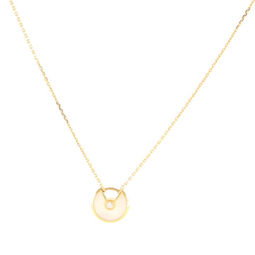 Cartier Amulette de Cartier Pendant Necklace 18K Yellow Gold with Mother of Pearl and Diamond XS