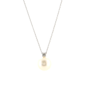 Tiffany & Co. South Sea Noble Pendant Necklace Platinum with Cultured Pearl and Diamond 12mm