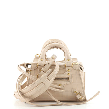 Balenciaga Neo Classic City Bag Crocodile Embossed Leather Nano
