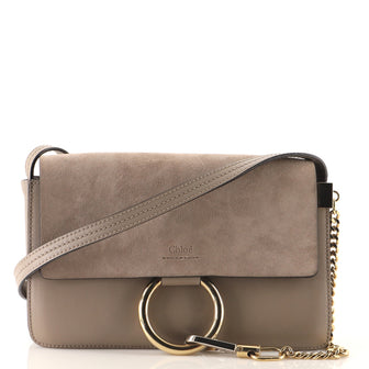 Chloe Faye Shoulder Bag Leather and Suede Small