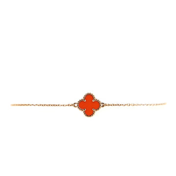 Van Cleef & Arpels Sweet Alhambra Bracelet 18K Rose Gold and Carnelian