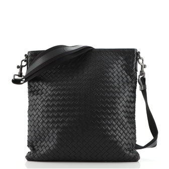 Bottega Veneta Flat Messenger Bag Intrecciato Nappa Large