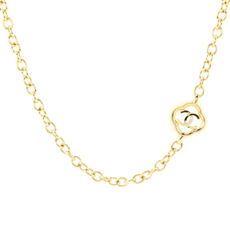 Chanel Love and Clover CC Station Necklace Metal and Resin